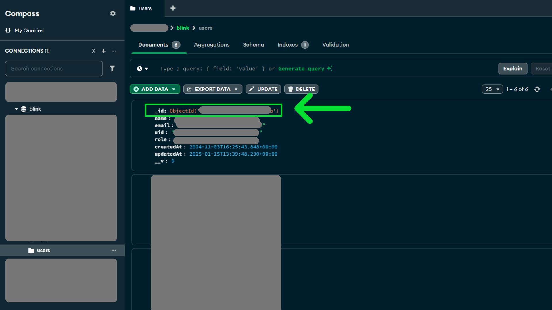 Get MongoDB User Id
