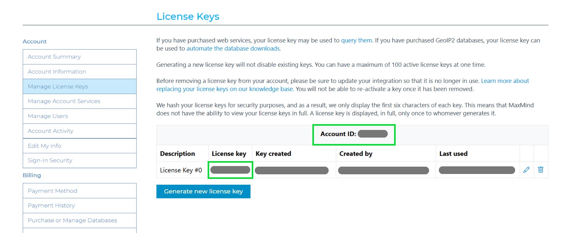 Get Maxmind Keys